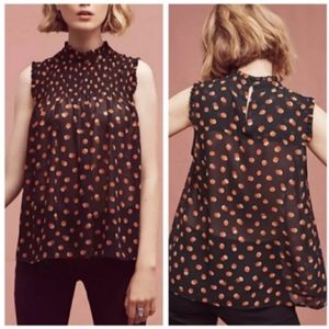 ANTHROPOLOGIE Maeve Darby Blouse Polka Dot Size 6